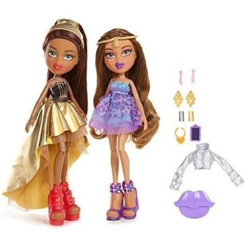 NIB BRATZ Yasmin & Sasha Metallic Madness 2 Dolls & Accessories Set.